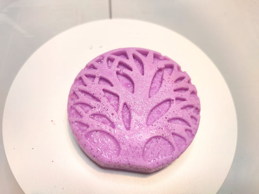 Super moisturizing handmade soap with donkey milk and shea butter in the shape of a tree of life