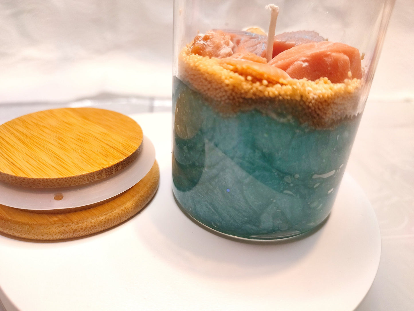 Artistic handmade candle "Mermaid of the Oceans" with the fragrance