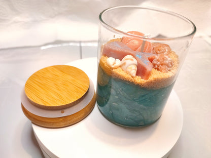 Artistic handmade candle "Mermaid of the Oceans" with the fragrance